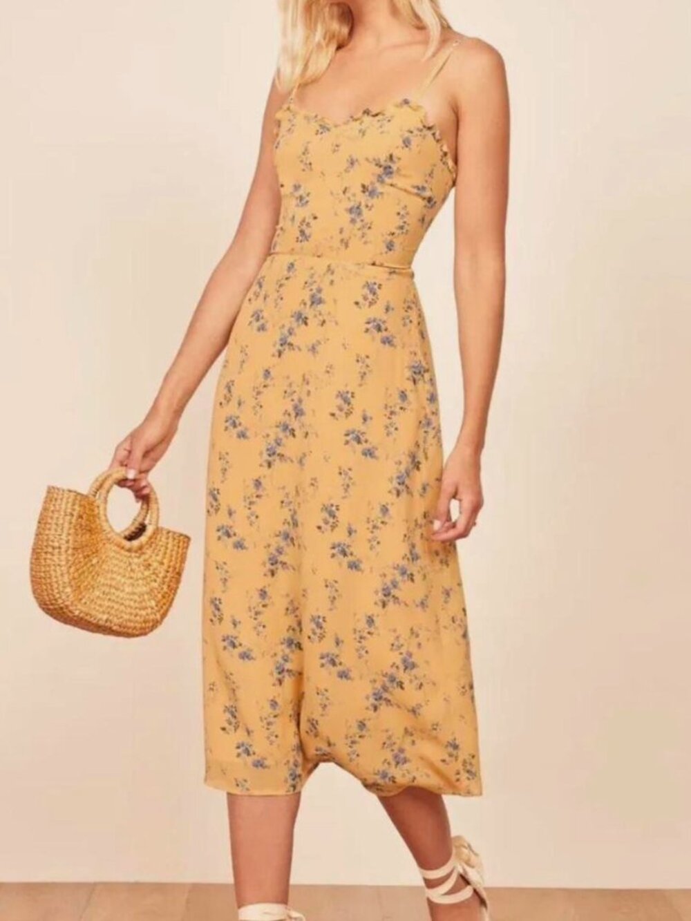 Reformation Casandra Dress in Simone Yellow